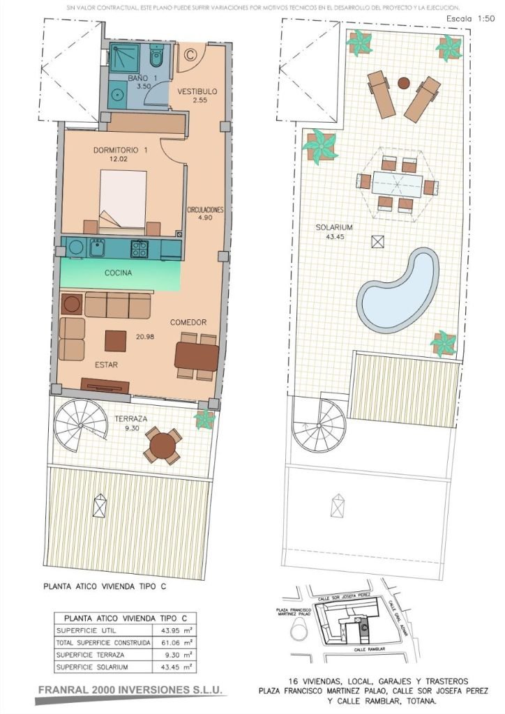 Plano de venta de la vivienda ÁTICO C